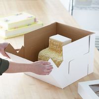 Boîte à gâteau de mariage grande taille facile à assembler, 10, 12, 14, 16 pouces, boîte à gâteau haute en carton ondulé blanc