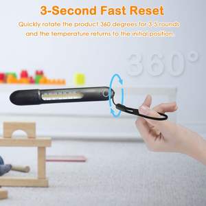 <span class=keywords><strong>Thermomètre</strong></span> à aiguille en verre pour la fièvre axillaire pour adultes avec étui anti-chute, lumière de lecture rechargeable, réinitialisation en 3 secondes - Product Image 3