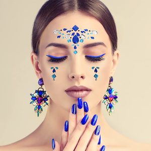Juego de 6 Piezas de Gemas Faciales Brillantes, Joyas Faciales de Cristal para Mujer, Brillantina Facial para Festivales, Ojos, Rostro y Cuerpo - Product Image 6