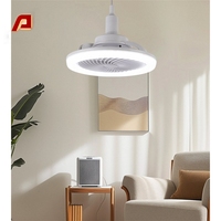 Ventilateur de plafond LED moderne avec lampe pour chambre, salle à manger, salon, salle de bain - Télécommande à intensité variable 220V, corps en plastique