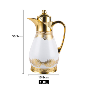 <span class=keywords><strong>Thermos</strong></span> di Lusso Dorato con Corpo in Ferro Argentato e Rivestimento Interno in Vetro Bianco, Capacità 1.0L per <span class=keywords><strong>Caffè</strong></span> - Product Image 5