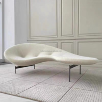 Nordic Designer Pea Arc Sofa Freizeit stuhl Moderner Stoff Lounge Chair für Hotellobby oder Wohnzimmer Profiled Glass Steel Art