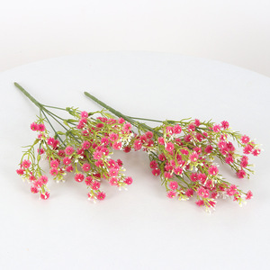 Fleurs artificielles de gypsophile Jessie 35 cm en PVC souple pour bouquets de mariage et décoration intérieure multicolores - Product Image 2