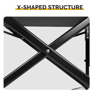 Silla de Director Victoriana de PVC Lumina de 26 Pulgadas, Portátil, de Acero Inoxidable - Product Image 1