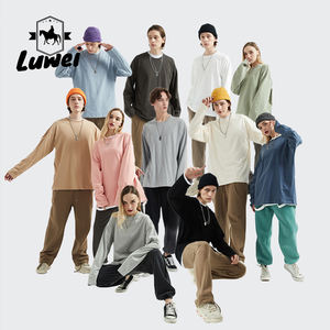 China Wholesale 230g 100% Cotton Sweatshirt Long-Sleeved Oversize Gym Hoodie <b>Washed</b> Effect Streetwear Style Solid for Autumn - Product Image 1