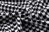 Jupe plissée mi-longue taille haute pour femme, motif pied-de-poule, style vintage rétro évasé, noir et blanc