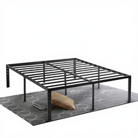 Lit simple et double moderne en acier inoxydable avec espace de rangement et structure de support robuste, finition peinte