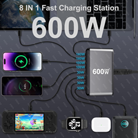 Cargador de 600W con 5 Puertos USB-C y 3 Puertos USB-A, PD140W, Bloque de Carga GaN III, Estación de Carga Rápida de 8 Puertos, Hub PD 3.1, Adaptador de Cargador para Portátil de 140W