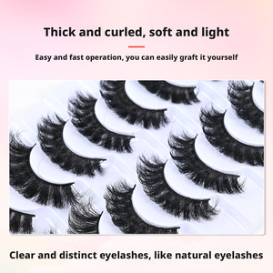 <span class=keywords><strong>Cils</strong></span> volumineux russes, 8 paires, courbure C/D, légers, naturels, doux, confortables, <span class=keywords><strong>cils</strong></span> artificiels denses pour un regard dramatique - Product Image 4
