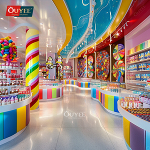 Sang trọng kẹo cửa hàng truy cập Nhà cung cấp tường bằng gỗ kẹo hiển thị kệ kính Bìa kẹo truy cập hiển thị cho đồ ăn nhẹ - Product Image 2