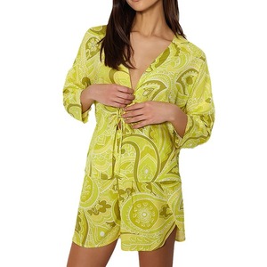 Conjunto de pijama <span class=keywords><strong>Rosa</strong></span> personalizado, para mujer, con cuello en V Pijamas largos, conjuntos de pijamas de ropa de diseño de moda de alta calidad de Color sólido/ - Product Image 5