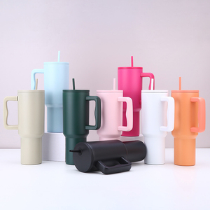 <span class=keywords><strong>Venta</strong></span> caliente regalo termo taza precio de <span class=keywords><strong>compra</strong></span> a granel acero inoxidable 304 aislamiento impresión personalizada tapa de paja 40oz vaso con mango lateral - Product Image 5