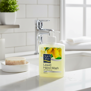 Jabón líquido de manos AquaVera de 500ml a base de químicos con aroma a limón SLS para adultos - Product Image 3