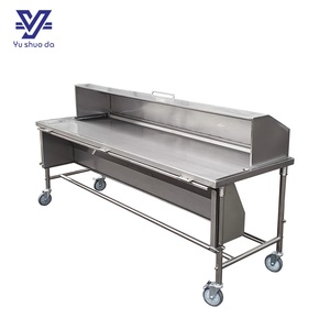 YUSHUODA Carro de disección de cadáver de acero inoxidable de alta calidad Cubierta y frenos de metal populares - Product Image 2