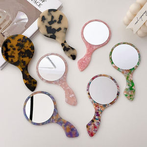 HQ Mixed Proc Discount Portable <b>Compact</b> Mini Makeup <b>Mirror</b> Women's Small Round <b>Mirrors</b> with Handle Makeup <b>Mirror</b> Handheld - Product Image 1