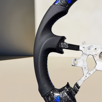 Volant de direction en fibre de carbone forgé platine bleu à 4 branches YZ, très populaire, pour Nissan Patrol Y61