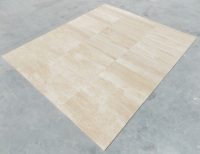 2025 Dalles de parquet en travertin clair à veinage apparent, finition mate, taille personnalisable, pour mur extérieur moderne, antidérapantes, 20 mm