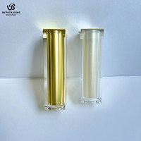 30ml 50ml 1oz Blanc et Or Cosmétique carré Acrylique Airless Cosmétique Pompes Flacon pour Sérum Lotion