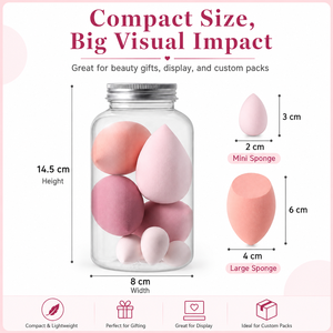Juego de Esponjas de Maquillaje al por Mayor, Personalizadas, Transparentes, en Forma de Gota de Agua, de Varios Tamaños, para Base de Maquillaje, Herramientas de Belleza - Product Image 5