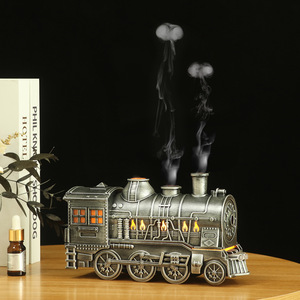 Vintage Steam Train Shape <b>Humidifier</b> Retro Locomotive Model <b>Mist</b> Diffuser Desktop Air <b>Humidifier</b> For Bedroom Office Decorative - Product Image 2