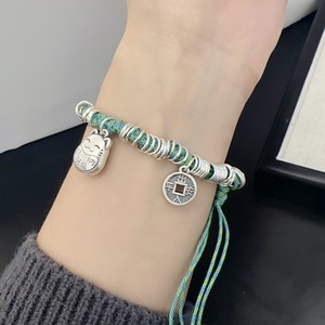สร้อยข้อมือแมวนำโชคแฮนด์เมด 999 เงินแท้ ของขวัญเครื่องประดับรูปสัตว์สำหรับผู้หญิง - Product Image 2