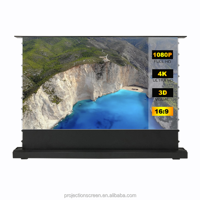 120inch Motorized Floor Rising Electric Projector Screen 16:9 Format PET CRYSTAL ALR UST Projector Companion