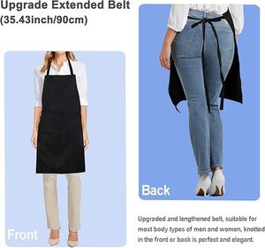 Vente en gros Tablier <span class=keywords><strong>de</strong></span> chef noir blanc avec poche pour hommes femmes Tabliers <span class=keywords><strong>de</strong></span> cuisine pour serveur <span class=keywords><strong>serveuse</strong></span> barbier - Product Image 3