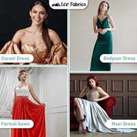 Telas de hielo estiramiento Charmeuse tela satinada 58/60 ancho sedoso suave Charmeuse tela para vestidos de noche manteles