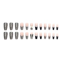 Faux ongles press-on faits main, forme amande, style chic et audacieux, accents papillon, nail art haut de gamme, style ajusté, vente en gros