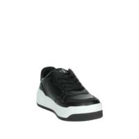 Calvin Klein Baskets lacées à plateforme pour enfants Semelle intermédiaire EVA rembourrée en cuir véritable noir Semelle extérieure en caoutchouc Taille 30