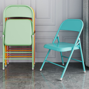 Portable Durable Iron Modern <b>Folding</b> Restaurant <b>Chair</b> Simple Backrest for School Office Student Dormitory Hotel Living Room Use - Product Image 5