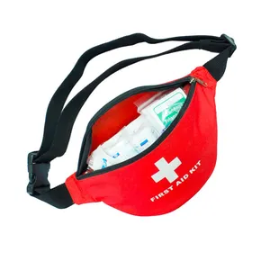 Alpinismo al aire libre kit de primeros auxilios de nylon rojo fanny pack