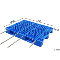 Palette en plastique grillagée renforcée pour entrepôt, palette en plastique robuste empilable pour stockage en rack et expédition de marchandises