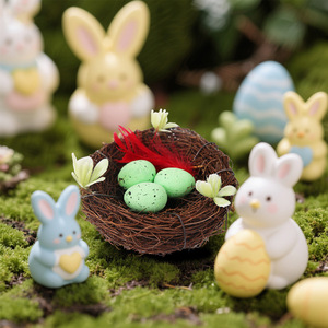 Nido di Uccello in Vimini Artificiale per Pasqua, Decorazione per Giardino con Uova Pasquali - Product Image 3