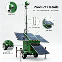 Dış Mekan RITEVOLT RST-4P-S CCTV Güvenlik Kamerası Treyleri IP67 5000K Gün Işığı Güneş Enerjili/Elektrikli Güç Kaynağı 19200WH Uzak Bölge Web Kamerası için