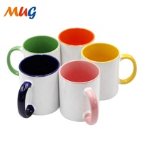 Usine Zibo en gros produire 11oz blanc blanc sublimation tasse à café enduit de céramique tasse en céramique