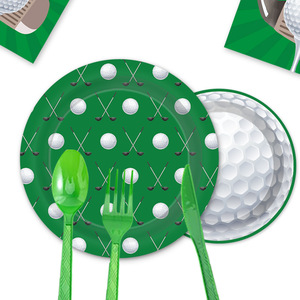 Articles <span class=keywords><strong>de</strong></span> fête sur le thème du golf 3D avec chemins <span class=keywords><strong>de</strong></span> <span class=keywords><strong>table</strong></span>, assiettes en forme <span class=keywords><strong>de</strong></span> balle, serviettes et ensemble <span class=keywords><strong>de</strong></span> vaisselle pour décorations <span class=keywords><strong>de</strong></span> fête d'anniversaire sur le thème du golf - Product Image 4