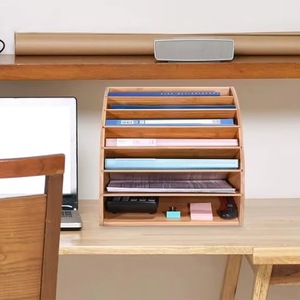 Organizador de Archivos de Bambú de 6 Niveles con Estantes Ajustables para Documentos y Suministros de Oficina - Product Image 5