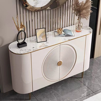 Armoire de salle à manger minimaliste moderne en crème, luxe, panneau de roche, ardoise, style nordique, petite armoire murale de rangement pour salon familial