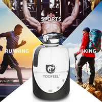 Bouteille de sport de 3,78 litres (1 gallon) avec couvercle à double fonction, poignées et large ouverture en PP