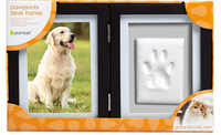 Cadre photo pour empreintes de pattes d'animaux avec kit d'empreintes en argile - Cadre en bois pour empreintes de pattes d'animaux, souvenir commémoratif DIY pour chats et chiens