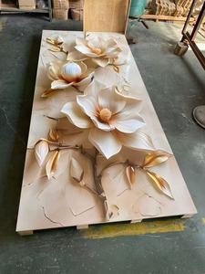 Bán buôn 3D <span class=keywords><strong>in</strong></span> hoa UV tấm Tường PVC tráng bảng linh hoạt cho thương mại & dân cư trang trí khách sạn - Product Image 2