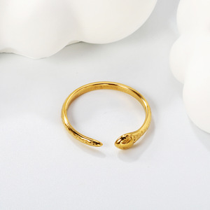 Bague géométrique ajustable en acier inoxydable plaqué or 18 carats pour femme, bijoux de fête - Product Image 2