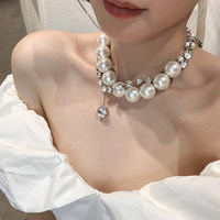 Collier ras du cou Boonee Alus Niche pour femme, perles de culture européennes et américaines de grande taille, plaqué or, luxe léger, pour soirée
