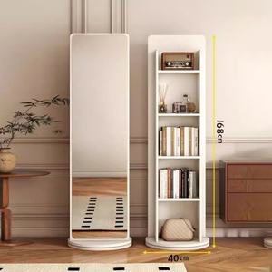 Étagère de rangement sur mesure pleine longueur avec miroir, décoration intérieure multifonctionnelle, design moderne - Product Image 3