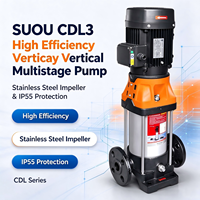 Pompe verticale multi-étages à haute efficacité SUOU CDL3 avec turbine en acier inoxydable et protection IP55