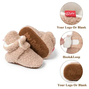 Personalización recién nacido caminar cunas calcetines cálido invierno antideslizante Infantil Niño niñ<span class=keywords><strong>a</strong></span> suela suave cálido polar bebé botines - Product Image 1
