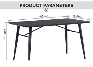 Pieds modernes en métal <span class=keywords><strong>noir</strong></span>, Table à <span class=keywords><strong>manger</strong></span> nordique en bois de chêne italien français pour <span class=keywords><strong>salle</strong></span> à <span class=keywords><strong>manger</strong></span> - Product Image 5