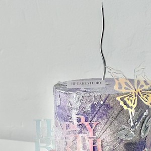 ของตกแต่งเค้กอะคริลิครูปผีเสื้อสีรุ้ง สำหรับวันเกิด วันแม่ วันครบรอบ - Product Image 5