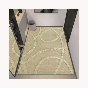 faux cashmere gold line luxury high-end home decoration entrance door mat high-quality and durable entrance door mat